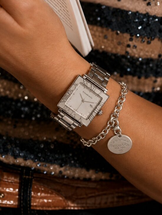 Tiffany & Co. Accessories - Tiffany & Co. Iconic Atlas Stainless Steel Swiss Made Square Watch